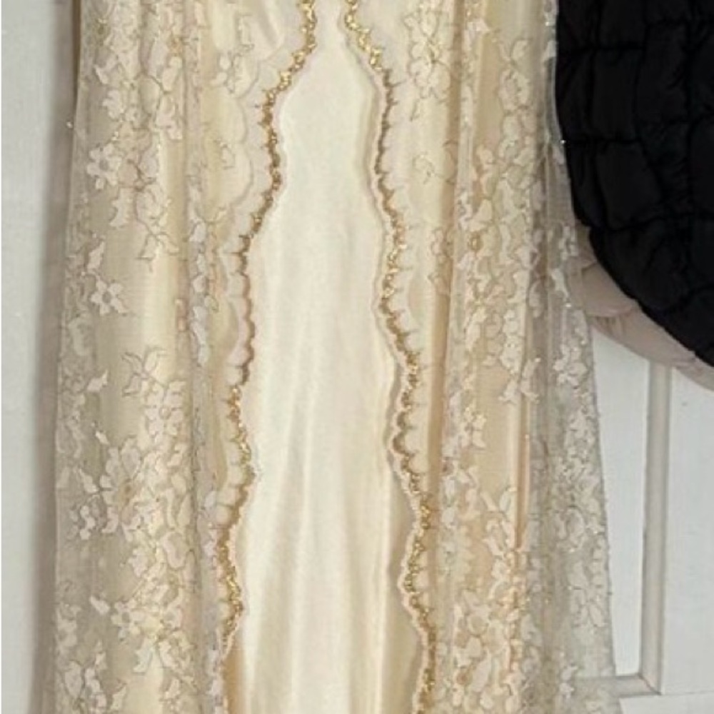 Deb Cream and Gold Maxi Dress